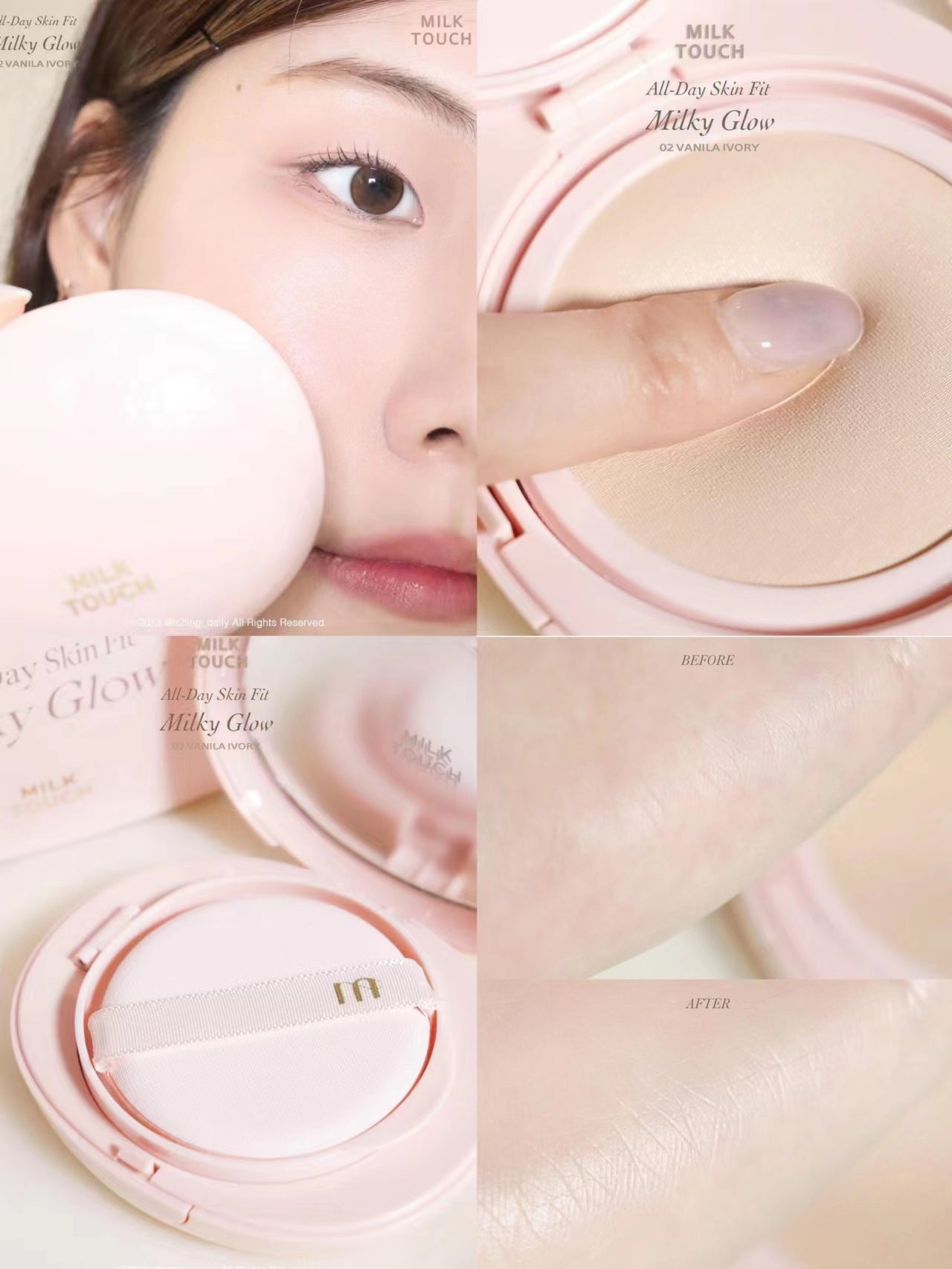 現貨+預訂品 | Milk Touch 雪媚娘牛奶氣墊粉餅 01 02