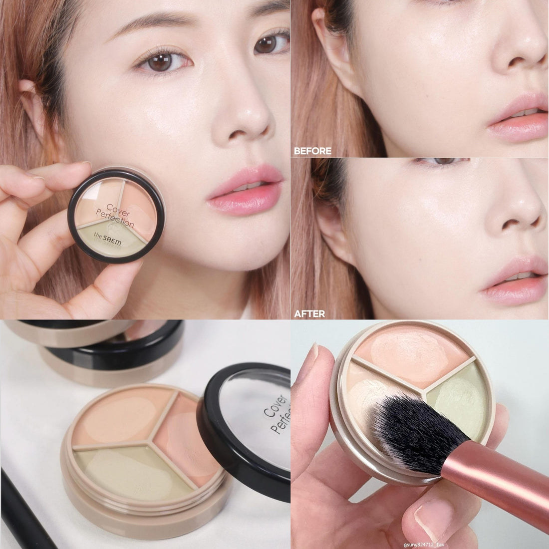 現貨+預訂 | The Saem Cover Perfection Triple Pot Concealer 3合1柔滑遮瑕膏 01 02 03