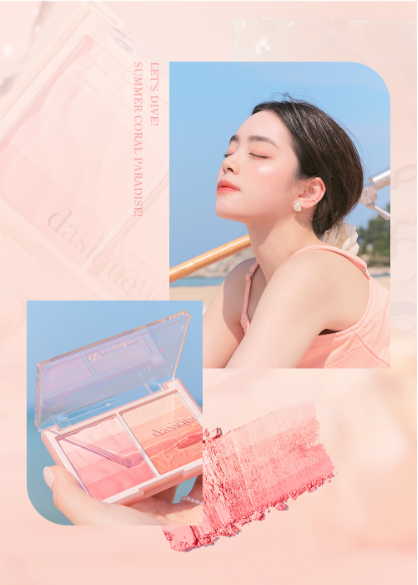 本月優惠! 現貨 l Dasique Blending Layer Cheek 8色漸層胭脂 01 Summer Coral