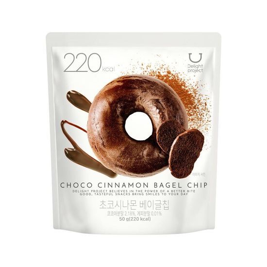 預訂品 | 韓國 Olive Young 熱賣低卡零食! Delight Project Bagel Chip 貝果脆餅乾 🥯可可肉桂50g