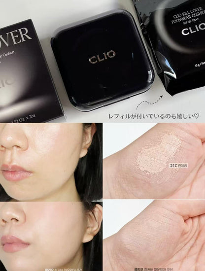 現貨+預訂 | CLIO 極致持妝無瑕氣墊粉底連補充裝 Kill Cover Founwear Cushion SPF 40, PA++