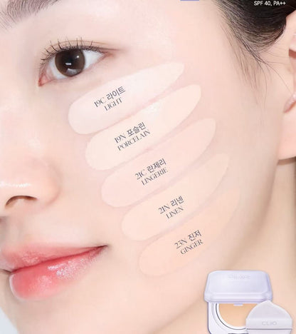 現貨+預訂 l CLIO 紫色💜 清爽柔霧無瑕控油氣墊連補充裝 Kill Cover Mesh Blur Cushion SPF 40 PA++