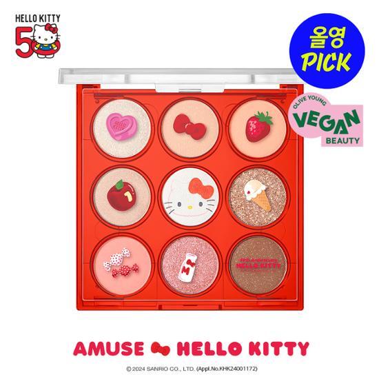 Olive Young 連線 | Hello Kitty NEW Color Amuse Eye Color Palette Planning (+Pop Brush Gift) ] 05 Peach Garden