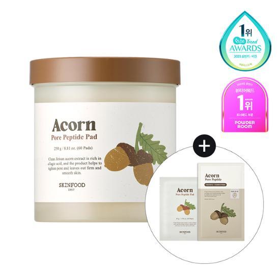 Olive Young 連線 | Skinfood Acorn Pore Elasticity Pad 60 sheets (+10 sheets, 1 acorn sheet gift plan)