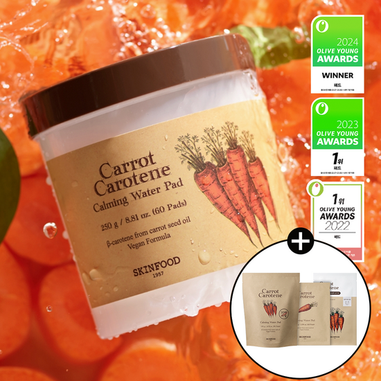 Olive Young 連線 | Skinfood Carrot Carotene Calming Water Pad 60 sheets + 30 sheets Limited Edition (+10 sheets + 1 carrot sheet)