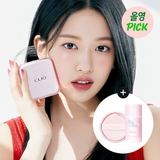 OliveYoung連線 l NEW Clio Kill Cover Mesh Glow Essential Cushion + Refill Dew Cheek Free 4colors