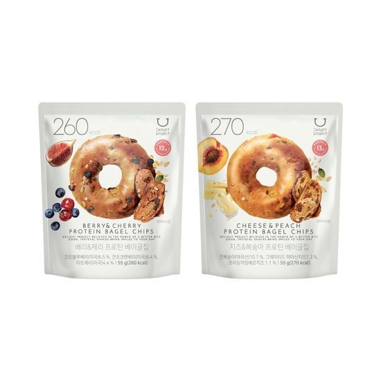 現貨+預訂 | 韓國 Olive Young 熱賣低卡零食! Delight Project Bagel Chip 貝果脆餅乾🥯 莓果櫻桃55g/芝士水蜜桃55g