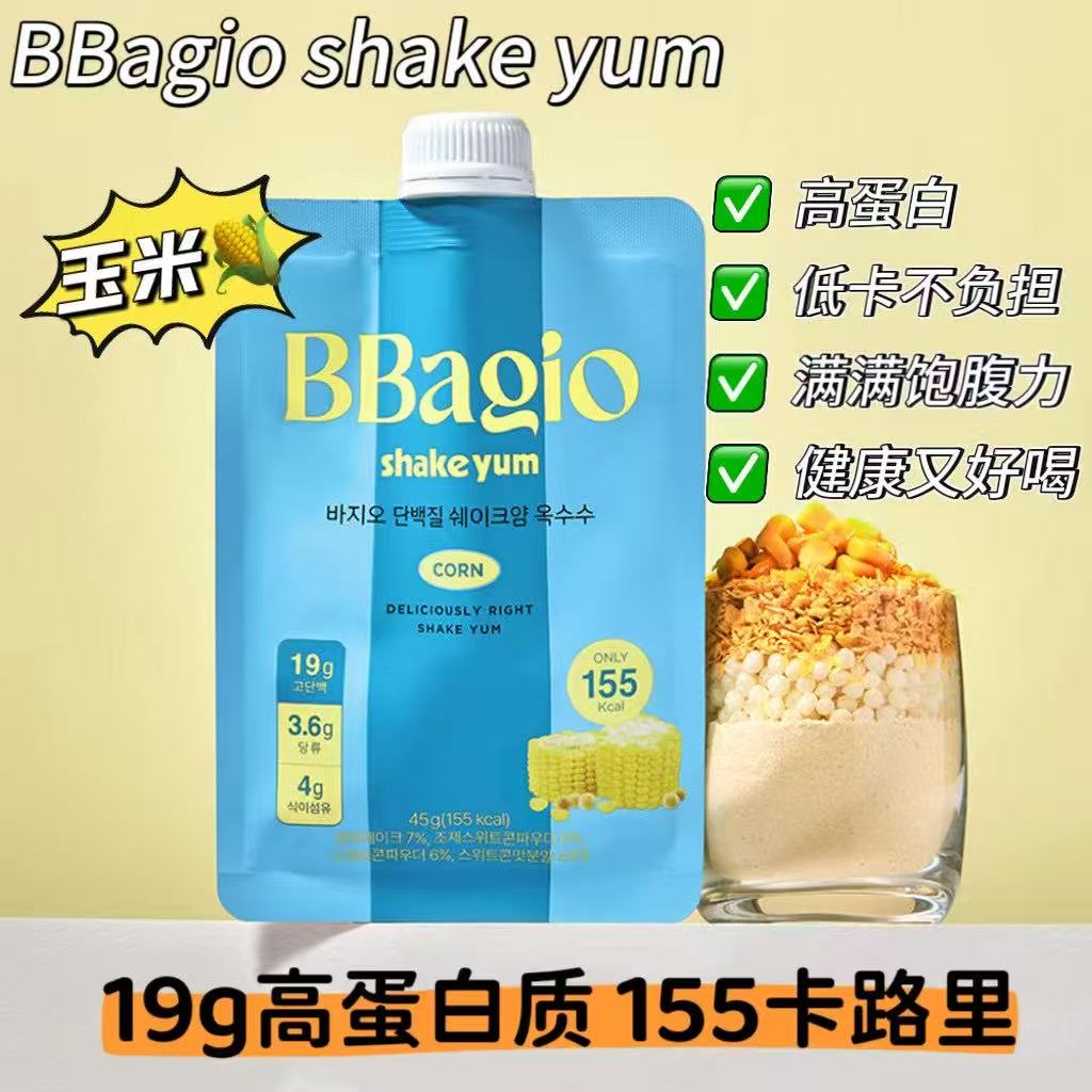 預訂10-14日🔥韓國直送 l BBagio shake yum 高蛋白質奶昔代餐 一袋7包 玉米口味