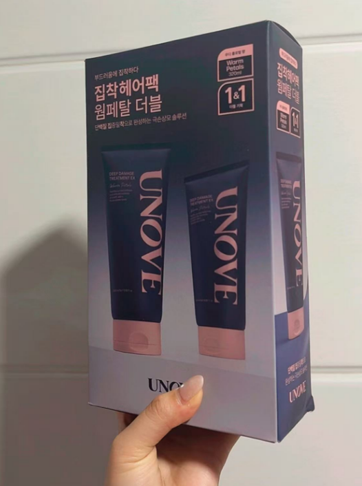 現貨 OliveYoung連線 l UNOVE Deep Damage Hair Treatment [Olive Young Pick]  深層受損修護髮膜護髮素  經典木香320ml * 2支