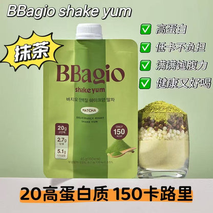 預訂10-14日🔥韓國直送 l BBagio shake yum 高蛋白質奶昔代餐 一袋7包 抹茶口味