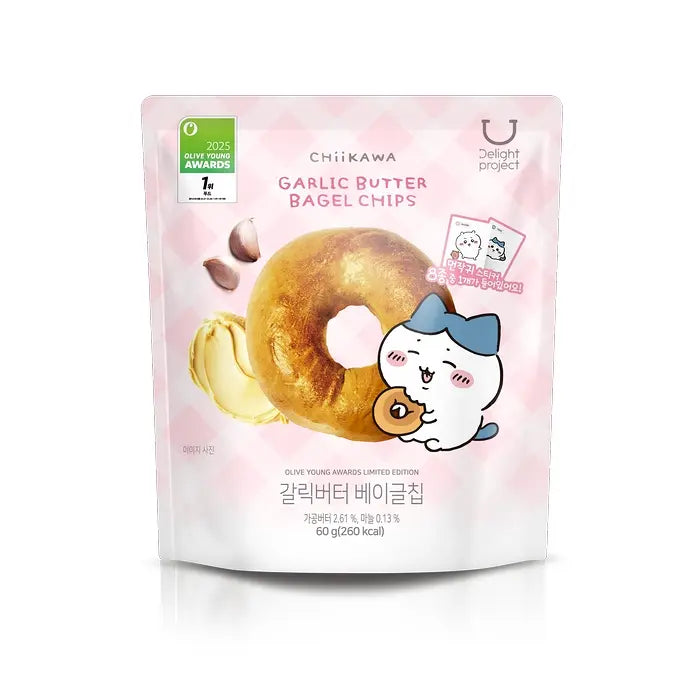 現貨+預訂 OliveYoung連線 l Chiikawa特別版 x Delight Project Bagel Chips 低卡貝果脆餅乾 🥯送隨機貼紙1張