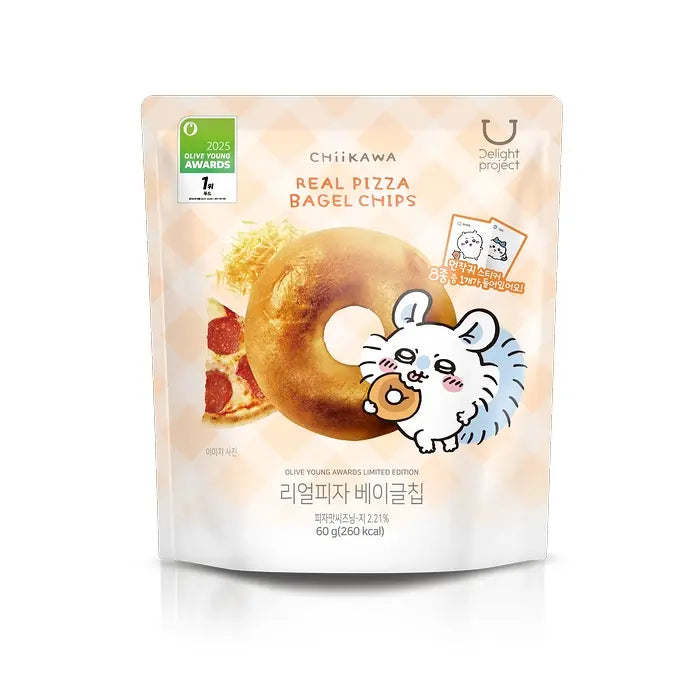 現貨+預訂 OliveYoung連線 l Chiikawa特別版 x Delight Project Bagel Chips 低卡貝果脆餅乾 🥯送隨機貼紙1張